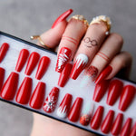 Faux Ongles Rouge Pour Noël | OnglesOnline